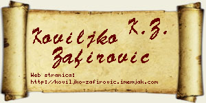 Koviljko Zafirović vizit kartica